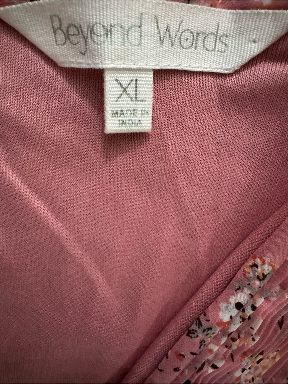 Pink Floral Pleated Peplum Blouse Romantic Boho Long Sleeve Top XL - Picture 4 of 8